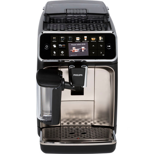 Kaffeevollautomat 5400 Series EP5447/90 Automatische Kaffeemaschine 12 Kaffeespezialitäten und 4 Benutzerprofilen, mit Milchaufschäumer, LatteGo Milchsystem, Touchdisplay- 15 bar - Schwarz