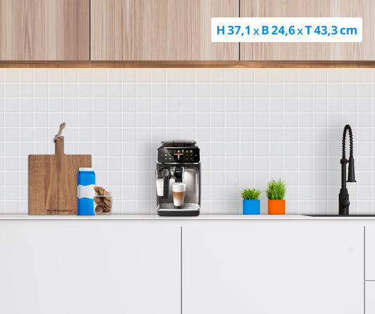 Kaffeevollautomat 5400 Series EP5447/90 Automatische Kaffeemaschine 12 Kaffeespezialitäten und 4 Benutzerprofilen, mit Milchaufschäumer, LatteGo Milchsystem, Touchdisplay- 15 bar - Schwarz